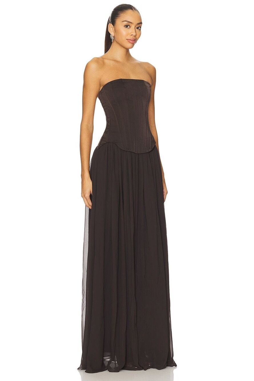 Lovers and Friends Delia Gown in Chocolate Brown Size XS $340 - Picture 2 of 12